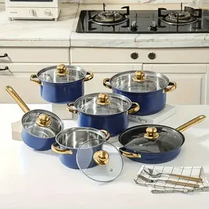 6-Piece stainless steel non-stick cookware set with lid, multi-colored durable kitchen utensils - perfect for garden camping and induction cookers, ideal for Halloween or Christmas gifts, perfect for Thanksgiving Cooking Pan Set, Nonstick Cookware Sets