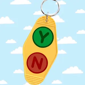 Yes/No Button Keychain