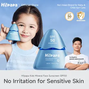 Hi!papa Kids Sunscreen Mineral SPF50 Waterproof PA+++ UV Protection for Sensitive Skin