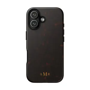 Tortoise Print Monogramed Tough Phone Case