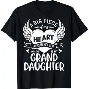 My Heart Lives In Heaven And She Is My Granddaughter Grandma T-Shirt