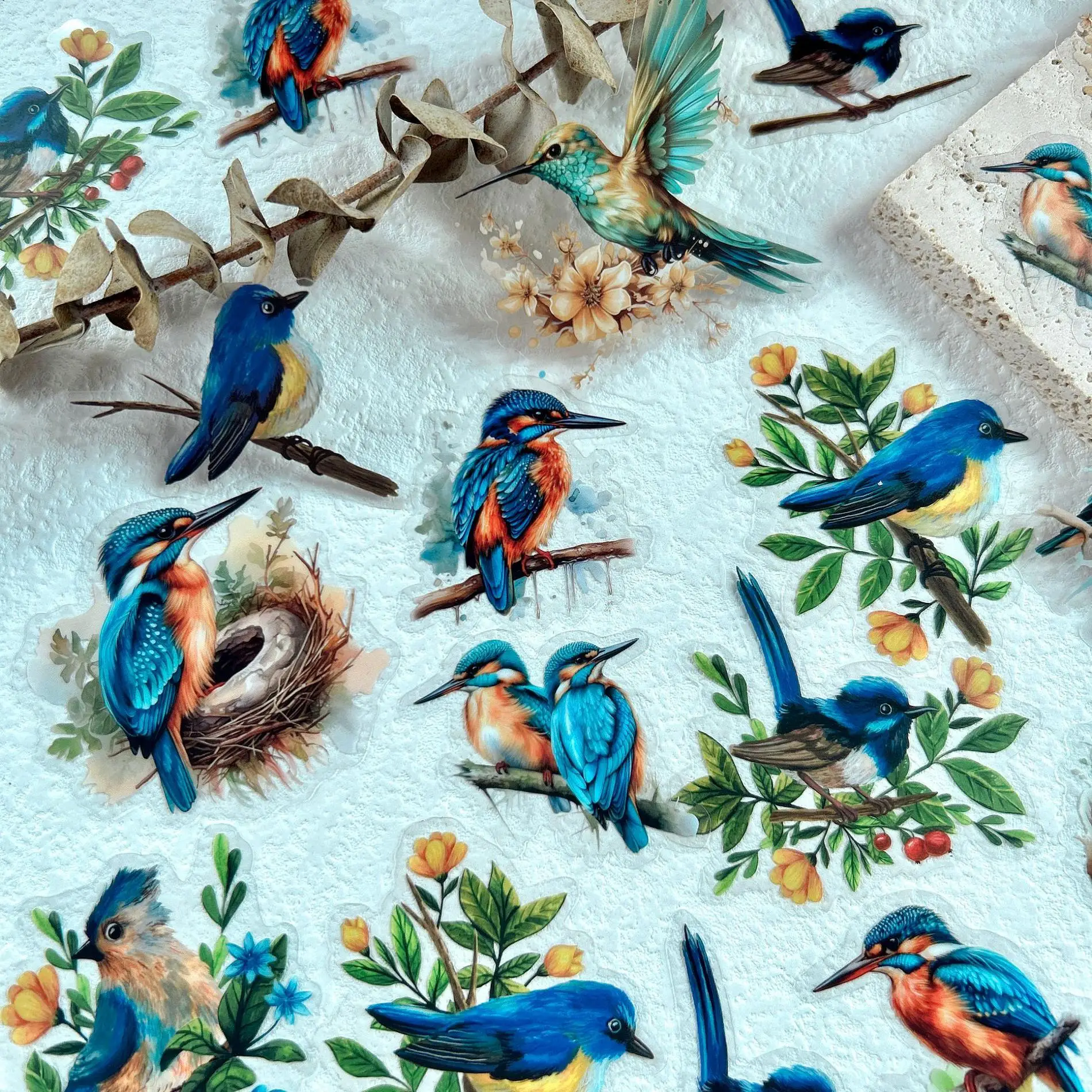 Vintage Bird Design Stickers, 30pcs/set Decorative Bird Stickers for Scrapbooking & Journals, DIY Sticker for Stationery Computer Water Bottle