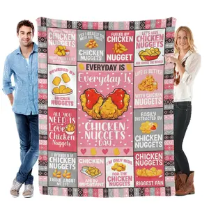 Chicken Nuggets Throw Blanket - Soft Chicken Nugget Blanket for Girls & Boys - Warm Food Throw Blanket for All Seasons - 50"x40" cooling