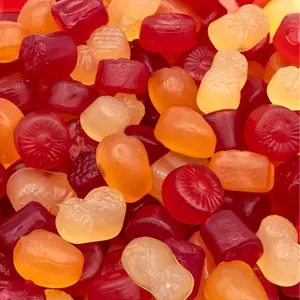 Tropical Fruit Jelly Candy Mix 1-Pound Bag | Vegan Gummies with Real Fruit Puree | Assorted Flavors | Gelatin Free Plant Based Texture | No Artificial Colors and Flavors | Dye Free Candy