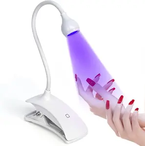 Gooseneck LED Nail Lamp Portable  Plug Play for Gel Nail Home DIY Manicure professional nail dryer lamp Mini Rechargeable UV Nail Lamp home diy use Polish Nailcare
