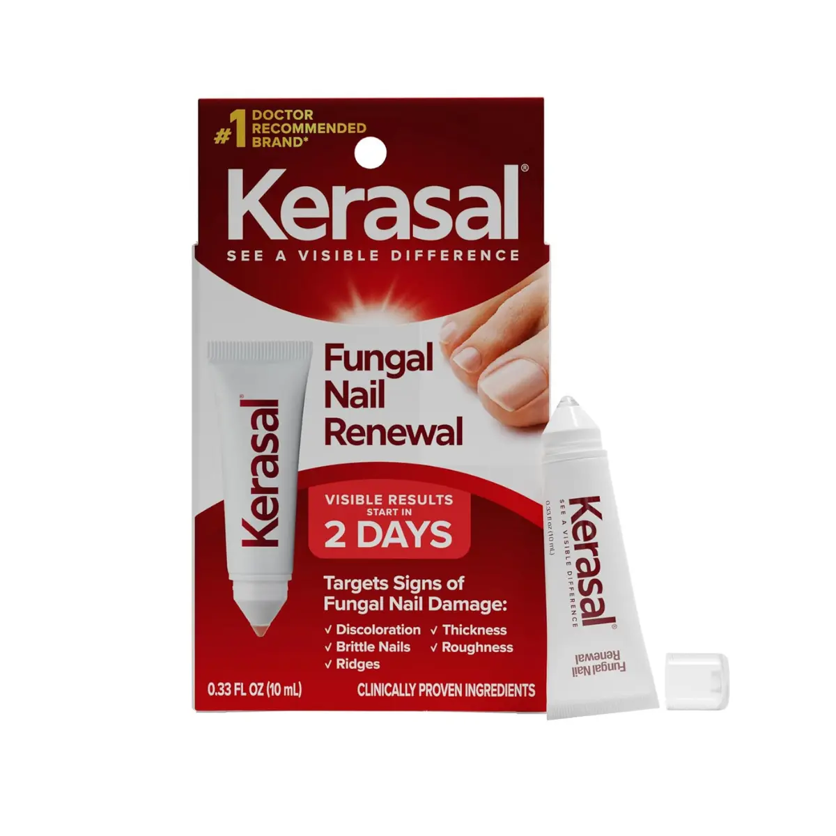 Kerasal Nail Renewal, Restorative Nail Repair for Damaged Nails, 0.33 fl oz (Packaging May Vary)