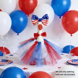 Mini Desktop Goose Set, Independence Day Theme, Wedding Attire & Decoration, All-Season Use, Designed for Display