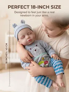 18 in Realistic Reborn Female Soft Princess Doll, Handmade, Fully Ethylene Washable, CPC Certified Child Safety Toy for Ages 3+
