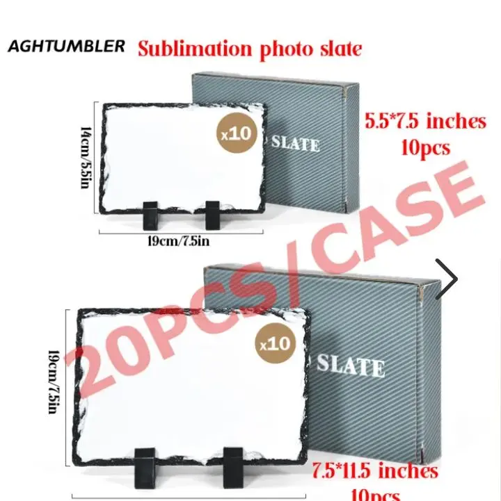 Mixed 6x8 & 8x12 inches Sublimation blanks rock slate photo slate