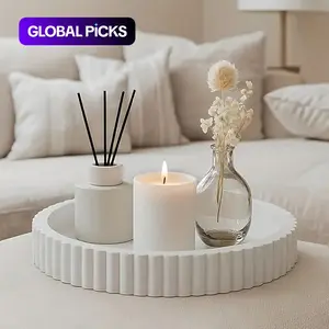 Modern Silicone Material Round Tray ideal for Elegant Coffee Tables Decor, Minimalist Art Centerpiece, Home Decoration, Perfume Display, Fashion Centerpiece, Coffee Bar Decor #GLOBAL PICKS