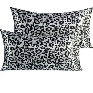 NTBAY Luxurious Satin Printed Pillowcases 2-Pack Super Soft Cool Silky European Design Envelope Closure Frictionless Skin-friendly Anti-acne for Hair & Skin