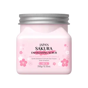 Dual-use cherry blossom scrub for face and body. Exfoliating Scrub Fine particles exfoliate gently. Hydrates dry skin and brings nice scent, great for daily shower care