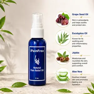 iPainFree Soothing Oil Spray - Eucalyptus Cooling Relief , Plant-Based with Grape Seed, Aloe Vera & Jojoba Oil for Fitness Therapy Therapeutic Healthy