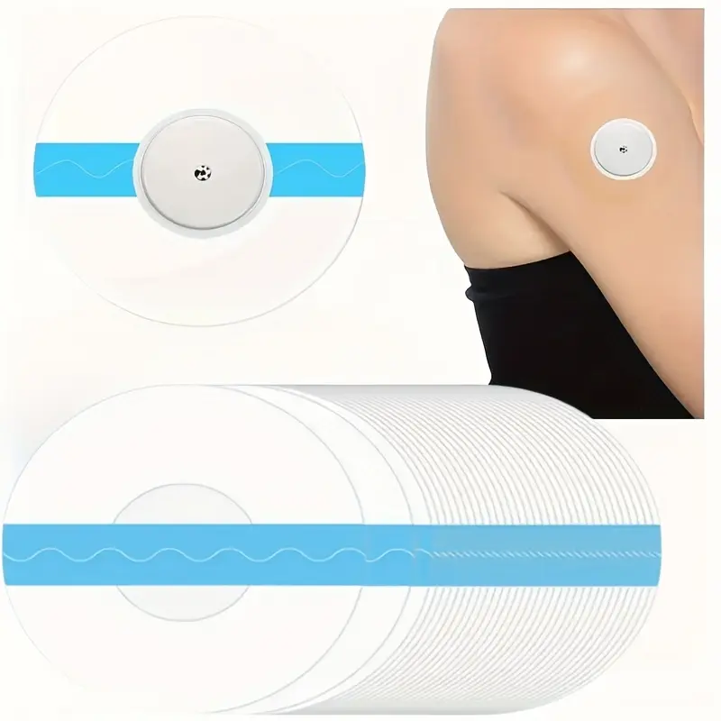 25pcs Adhesive Patch for Freestyle Libre Sports Sensor Covers, No Latex, Durable & Strong Hold, Vibrant Blue, Ideal for Libre 2/3