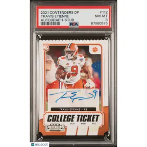 2021 Panini Contenders Draft Picks Travis Etienne Autograph Stub 7/9 #112 PSA 8
