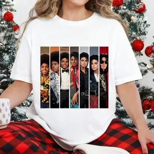 cotton T-shirt Cotton Fashion Statement T-Shirt Michael Jackson Evolution Design Summer Wear Gift For Music Lovers #     Michael Jackson #     Jaafar Jackson #     biopic #     music legend