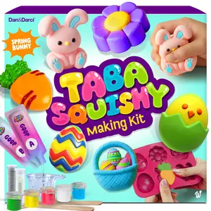 Taba Squishy Making Craft Kit Sticky Cookie Squishy Fidget Toys DIY Taba Squishy 6 Unique shapes Squishy panda, Squishy cookie, Squishy Bunny,  Glow In the dark