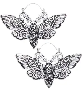 Death Moth Stainless Steel Plug Hoops