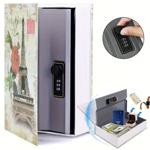 Book Safe with Combination Lock, Creative  Book Safe with Password Protection, Digital Lock Security Safe for Valuables Storage, Money Box in Book Design Stainless Steel Liner for Bookshelves and Desks