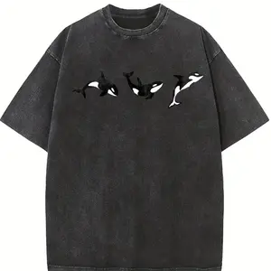 Orca Embroidered Shirt, Ocean animal Lover Shirt, Summer Embroidered Shirt, trendy Summer tee, Fish Lover shirt
