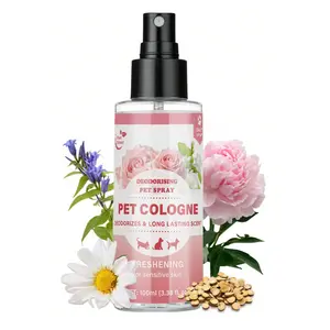 Dog Perfume Dog Grooming Cologne - Long-Lasting, Natural Deodorant for Dogs & Cats - Floral Scent (3.38 fl.oz/100ml)