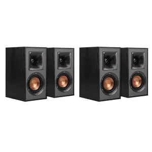 Klipsch Reference R-41M Bookshelf Speakers (2 Pairs - 4 Speakers, Black) with Aluminium Audio Construction