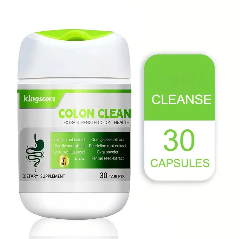 Kingscom Probiotic Gut Cleanse Chewable Dietary Supplement Tablets - Gluten Free, Vegan, Adults' Digestive Health Support, Natural Clean Ingredients, Lactobacillus Casei, Botanical Extracts (Licorice Root, Fennel Seed), Healthcare