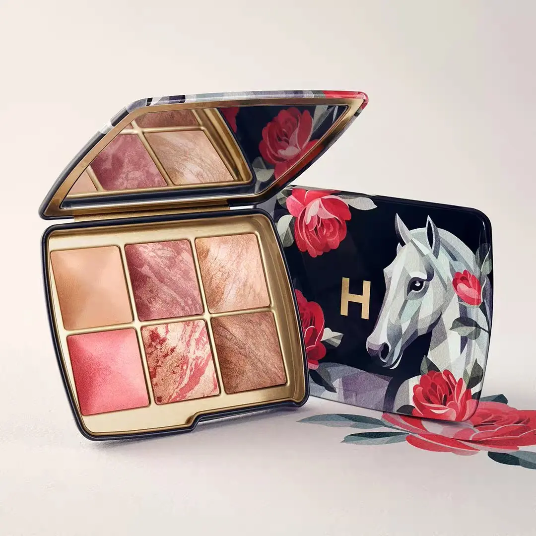 Luxury 6‑Shade Art‑Print Multi‑Use Palette for Eyes & Face, Matte & Shimmer Blendable Daily Makeup