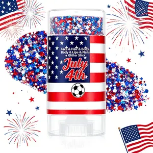 4th of July Glitter Stick | Red, White & Blue Body & HairSparkle for Independence Day Party, Festival & FunHoliday Look