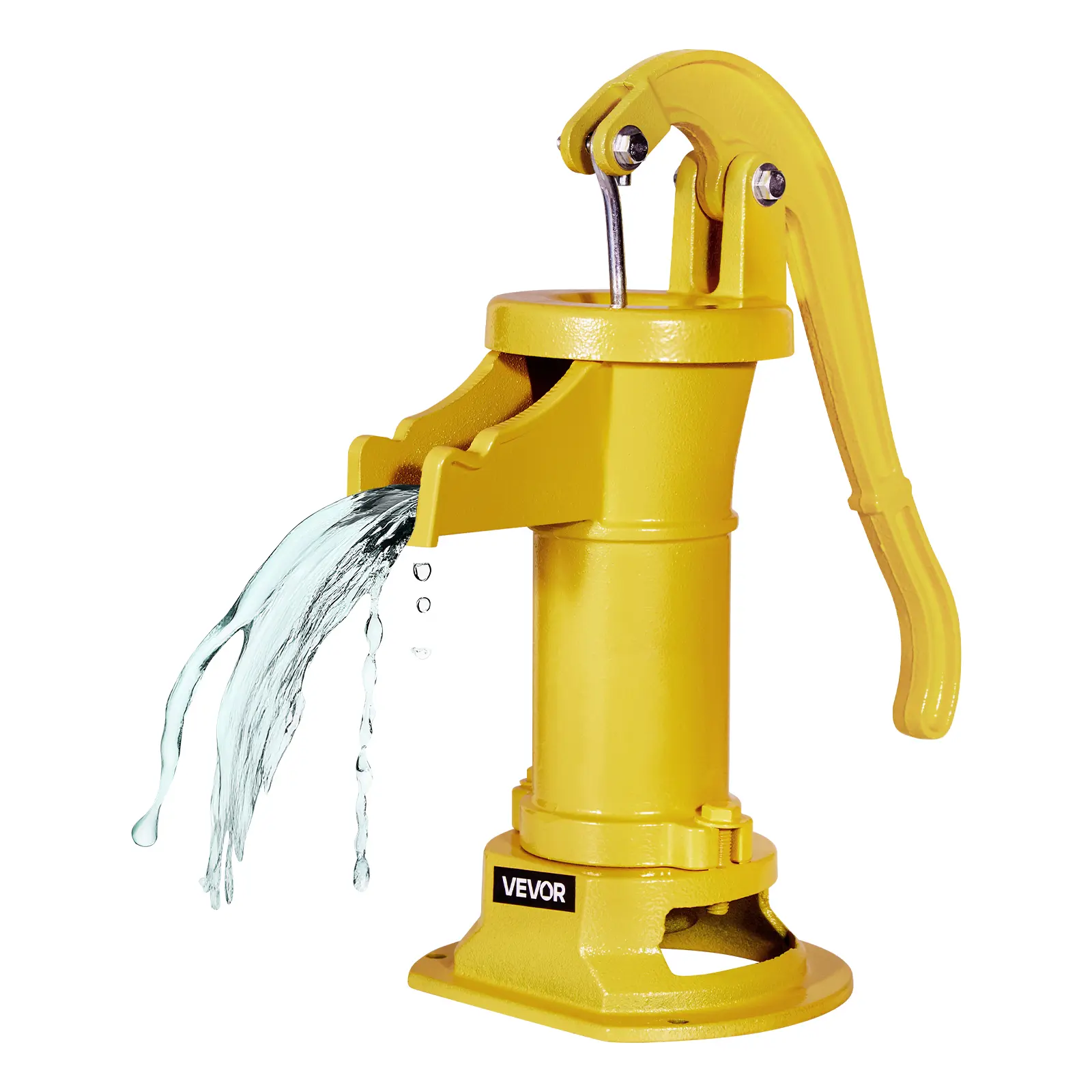 【Summerfinds】VEVOR Well Hand Pitcher Pump,25 ft Maximum LiftAntique Cast Iron Manual Hand Water PumpNPT 1-1/4 in ConnectionEasy InstallationOld Fashioned for Outdoor GardenPondBackyardFarmYellow