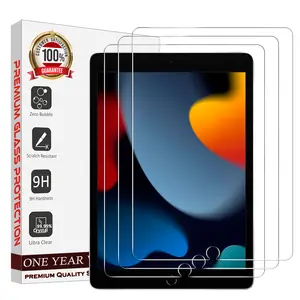 Entronix Screen Protector for iPad Air 2/1st Gen, 9.7" - 3-Piece Combo Clear Tempered Glass Screen Protector Computer Protection Tablet Durable