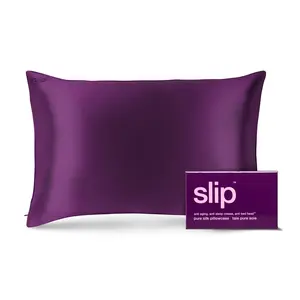 Slip Silk Pillowcase | Queen Size, Zippered Closure | Grape | 100% Pure Mulberry Silk | Anti-Aging, Anti-Sleep Crease, Anti-Bed Head | Designed to be gentle on Skin & Hair, Luxury Sleep Essential