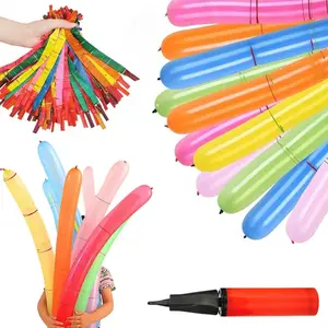 [100 Pack] Rocket Balloons Plus 1 Easy-To-Use Pump - Party Pack, No Need for A Refill - Watch Each Screaming Balloon Rocket to the Sky! Toys for Young Men Women's Gift