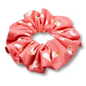 Pink Western Ghost Halloween Scrunchie