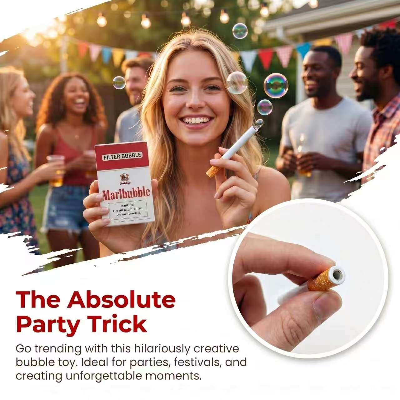 SummerVibes Bubble Cigarette Stress Relief Toy Fake Cigarette Mini Bubble Blower Bubble Sticks Relaxation Birthday Christmas Party Gift for Men Women
