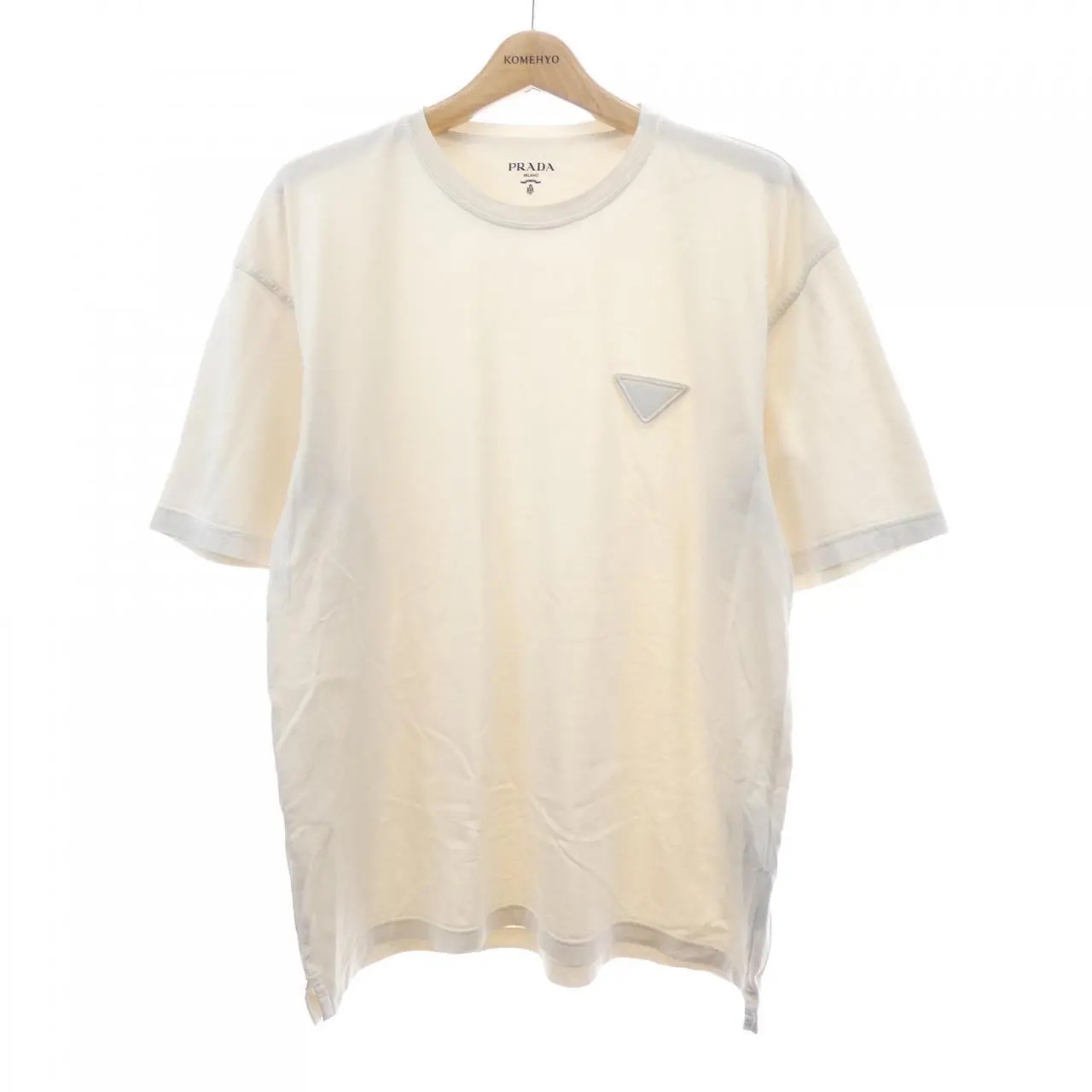 Pre-owned PRADA Cotton Small Leather Goods Triangle Logo T Shirt