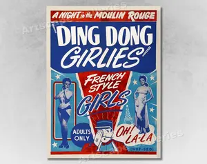 1950's French Cabaret Poster "Ding Dong Girlies!"