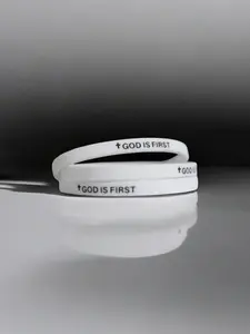 2 Pack- GOD IS FIRST BRACELET I AM SECOND Motivational Message BRACELET Thin Style Religious (Set of 2 bracelets)