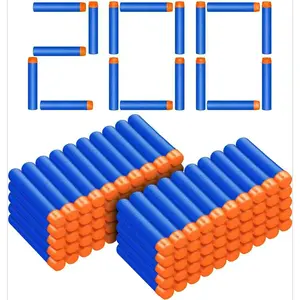 200 Nerf  Blaster Compatible Dart Bullets,200Pcs Nerf Bullet Refill Darts Ammo Premium Foam Bullets Pack Compatible for Nerf  Elite Guns