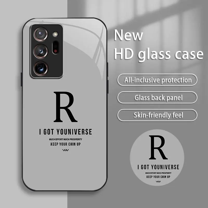 Galaxy Note20 Ultra 5G Smartphone Case, High-End Creative R Handheld Cellphone Cover, Business-Style Tempered Electroplated Glass, Affordable Anti-Fall Anti-Fingerprint Protection for Mobile Devices 995