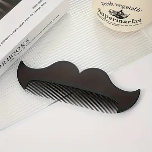 Men's Black Mini Pocket Beard Comb - Plastic Mustache and Facial Hair Brush for Beard Styling and Detangling.Suitable as a for Boys and as a Holiday Present