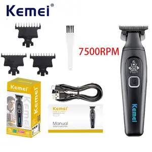 Kemei 1747 Cordless Zero Gapped Trimmer Electric Finish Hair Cutting Machine Hair Clipper Professional Rechargeable Beard Razor Hair Clippers