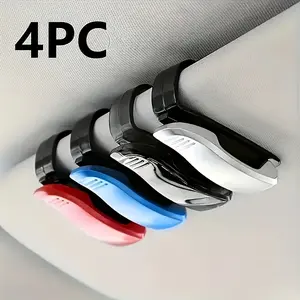 4-Piece universal car visor clip set, ABS spectacle frame and card storage box for visor storage - perfect for car and home use! Car Storage Organizer