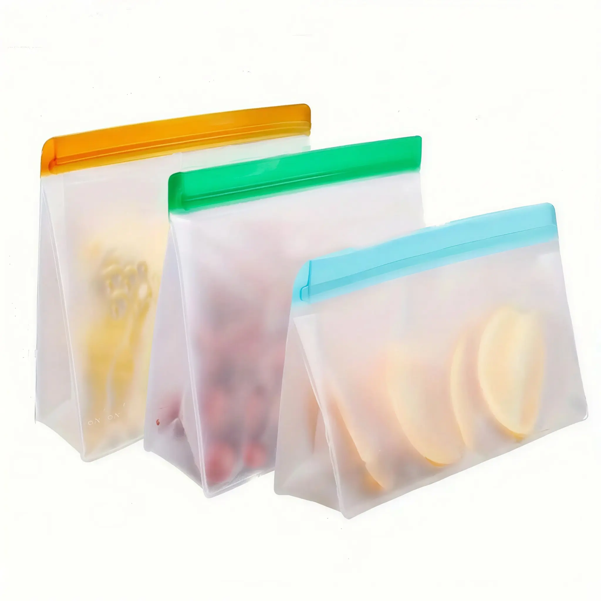 Reusable Silicone Food Storage Bag, 1 Set Airtight Leak Proof Food Fruit Storage Bag, Food Storage Container for Home Kitchen Outdoor Travel, Utensils, Sealable Container