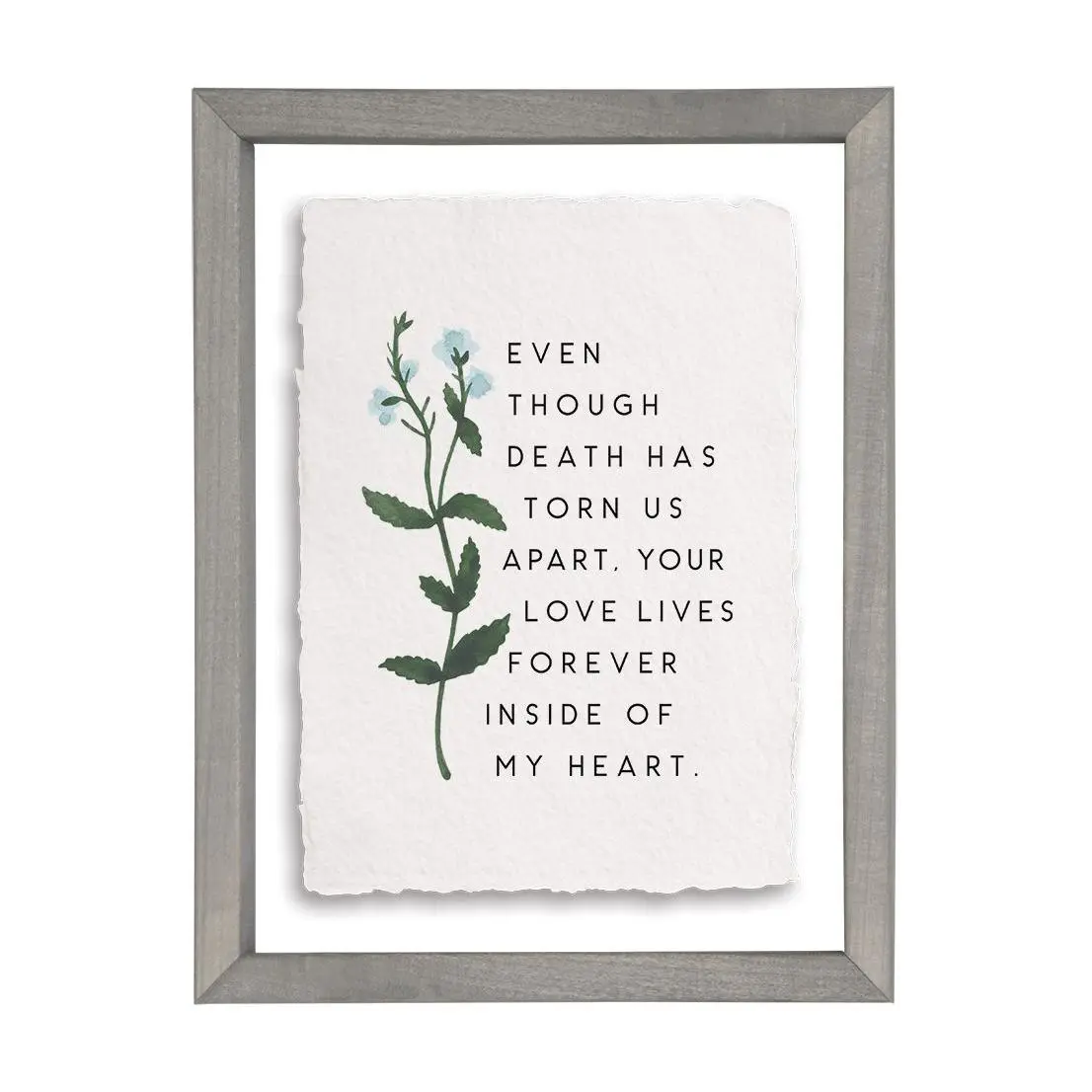 Sincere Surroundings. 14" Even Though Death Floating Frame Art