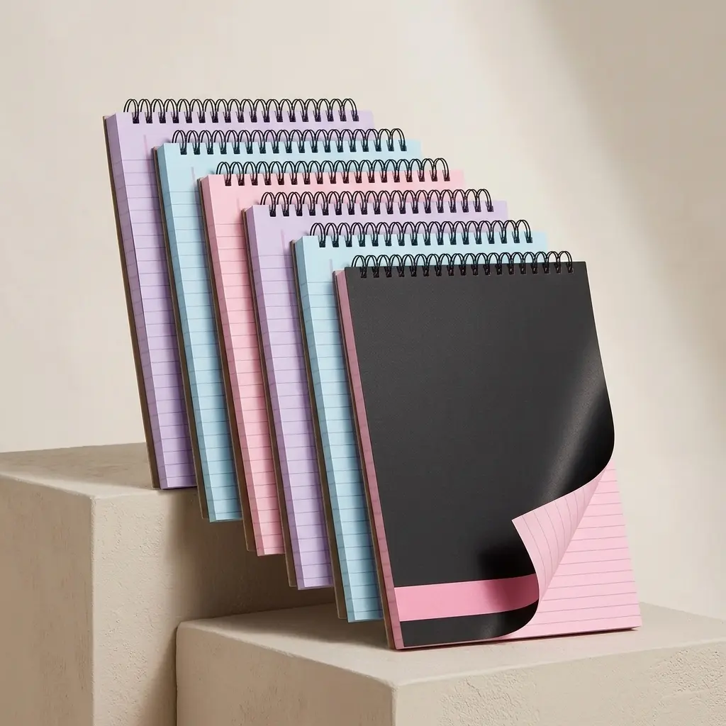 6 Pack Spiral Notebooks College Ruled 8.5 x 11, Hardcover Lined Journal with Dividers & Tabs, Thick 100 GSM Bleed-Proof Paper, Perforated Large Notebook for Work, School, Office