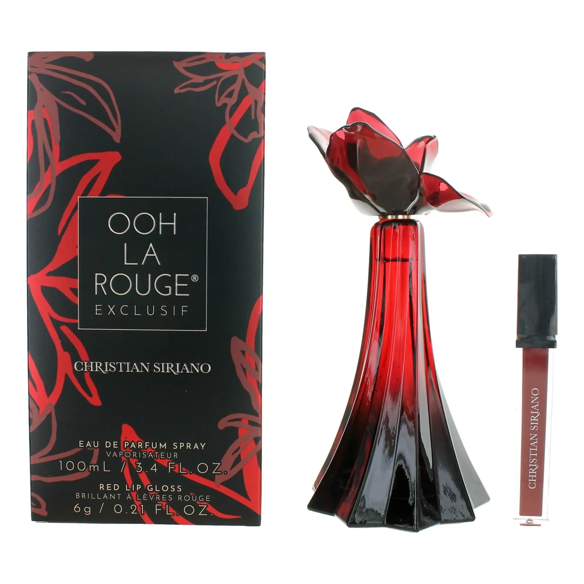 Ooh La Rouge Exclusif by Christian Siriano, 3.4oz EDP Spray women with Lip Gloss Fragrance Gift Set Edp Perfume Set Fragrance Scent Fragrance Long Lasting