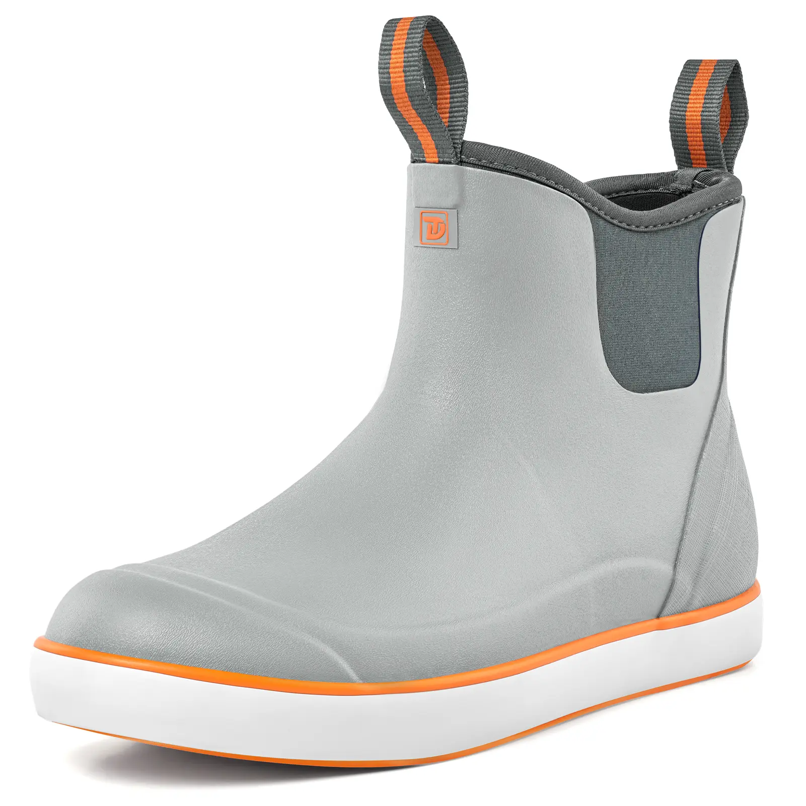 TruDave Mens Deck Boots, Waterproof Rain Boots for Men, Anti-Slip Ankle Rubber Boots for Mens Fishing Boating Size 6-14 Lightweight Comfortable Walking Shoes Footwear Stylish Grey Closed Boy,back to school,back to school haul
