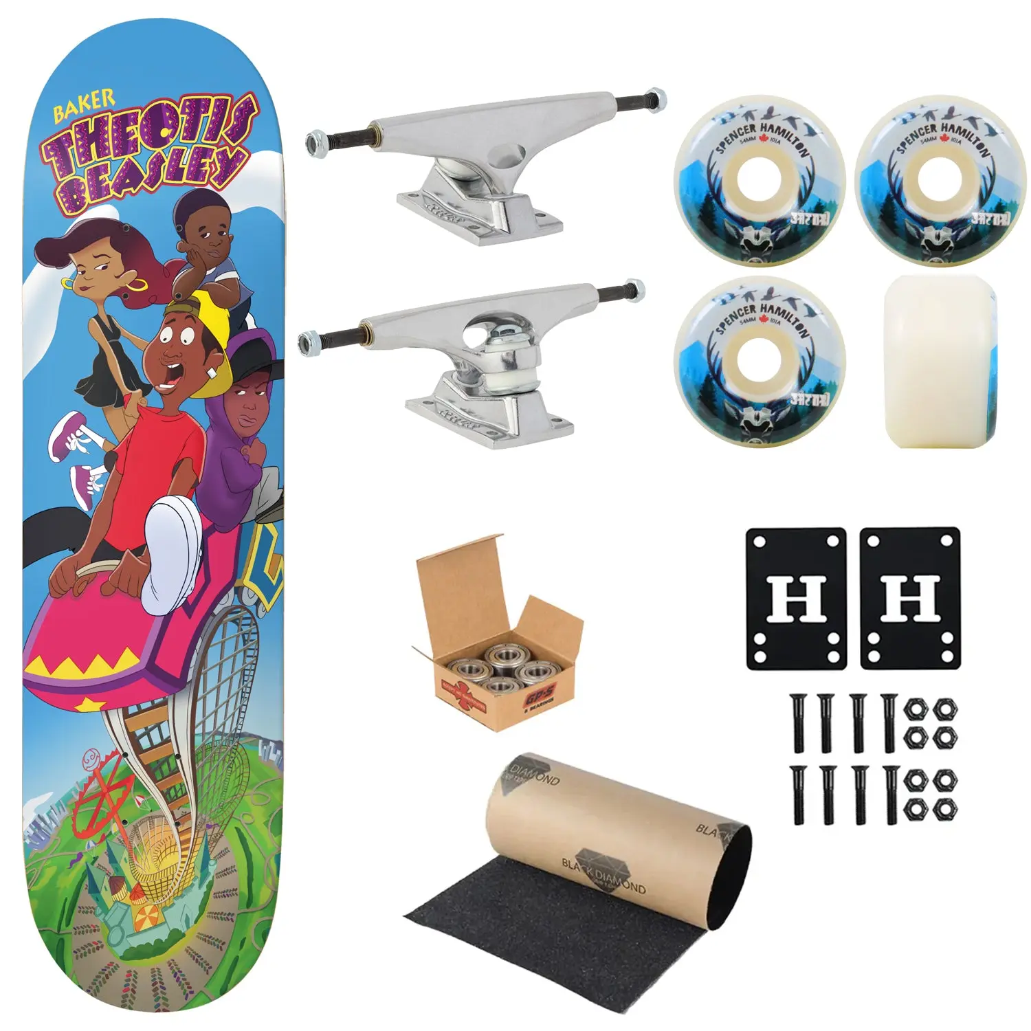 Baker Premium Complete Skateboard Theotis Roller Coaster 8.25" Ft. Krux/Satori/Independent