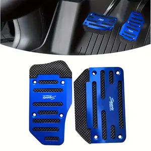 Aluminum Alloy Anti-Slip Car Step Cover, Scratch-Resistant Surface, Blue Silver Options, Universal Design for Automatic Vehicles, Easy Installation, Anti Slip Pedal